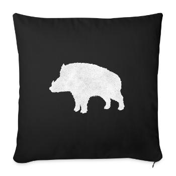 Wild boar - Sofa pillowcase 17,3'' x 17,3'' (45 x 45 cm) - black - Front
