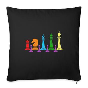Chess Checkmate Chess Player Chess Family - Sofa pillowcase 17,3'' x 17,3'' (45 x 45 cm) - black - Front