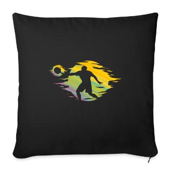 Tennis de table Ping-pong Tennis de table Batte en feu - Housse de coussin décorative 45 x 45 cm - noir - Devant