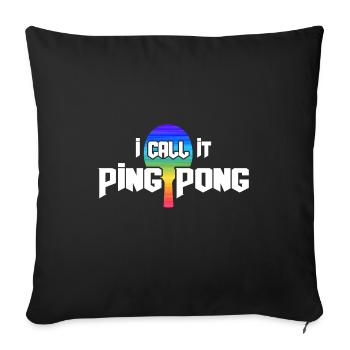 Ping Pong Table Tennis Table Tennis Player - Sofa pillowcase 17,3'' x 17,3'' (45 x 45 cm) - black - Front