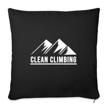 climbing alpine clean climbing - Sofa pillowcase 17,3'' x 17,3'' (45 x 45 cm) - black - Front