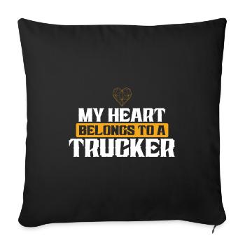 Cœur Trucker Love - Housse de coussin décorative 45 x 45 cm - noir - Devant