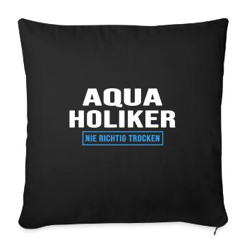 Changement d'eau d'aquarium - Housse de coussin décorative 45 x 45 cm - noir - Devant