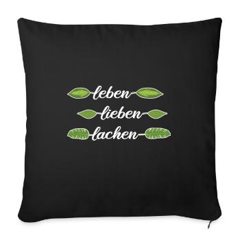 plantes naturelles pouce vert monstera - Housse de coussin décorative 45 x 45 cm - noir - Devant