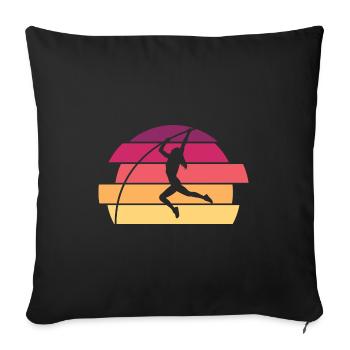 Pole vaulter - Sofa pillowcase 17,3'' x 17,3'' (45 x 45 cm) - black - Front