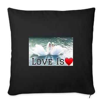 L’amour est le cœur du cygne - Housse de coussin décorative 45 x 45 cm - noir - Devant