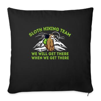 Sloth Hiking Team design for Men & Women - Sofa pillowcase 17,3'' x 17,3'' (45 x 45 cm) - black - Front