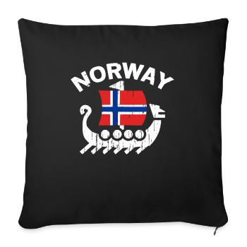 Norwegen-Wikingerentwurf für Männer u. Frauen - Sofakissenbezug 45 x 45 cm - Schwarz - Vorne