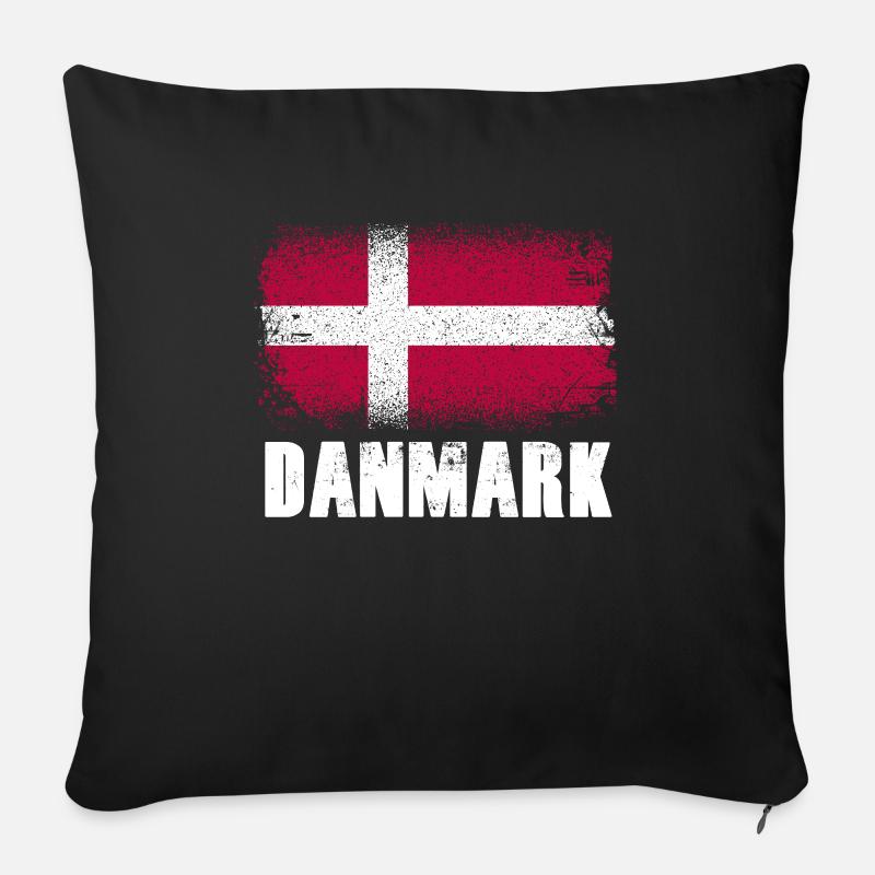 Dänemark Urlaub Flagge - Sofakissenbezug 45 x 45 cm - Schwarz