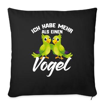 Perroquet Dire drôle - Housse de coussin décorative 45 x 45 cm - noir - Devant