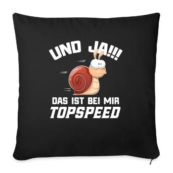 Joggen Jogging Marathon Lustiger Spruch Schnecke - Sofakissenbezug 45 x 45 cm - Schwarz - Vorne