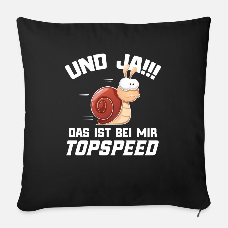 Joggen Jogging Marathon Lustiger Spruch Schnecke - Sofakissenbezug 45 x 45 cm - Schwarz