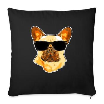 French Bulldog - Frenchie - French Bulldog - Sofa pillowcase 17,3'' x 17,3'' (45 x 45 cm) - black - Front