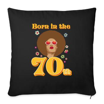 Retro Vintage Né dans les années 70 - Housse de coussin décorative 45 x 45 cm - noir - Devant