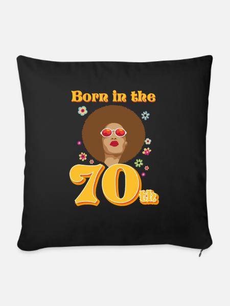 Retro Vintage Geboren in den 70ern - Sofakissenbezug 45 x 45 cm - Schwarz