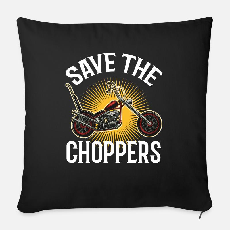 Save the Choppers Geschenk für Motorradfahrer - Sofakissenbezug 45 x 45 cm - Schwarz