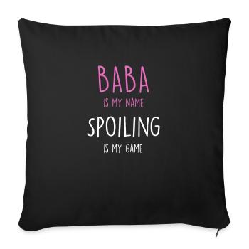 Baba Grandma Gift design - Sofa pillowcase 17,3'' x 17,3'' (45 x 45 cm) - black - Front