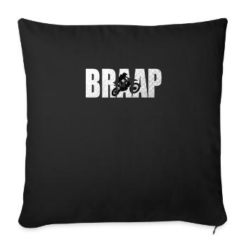 Conception de motocross Braap Brap pour hommes et femmes - Housse de coussin décorative 45 x 45 cm - noir - Devant