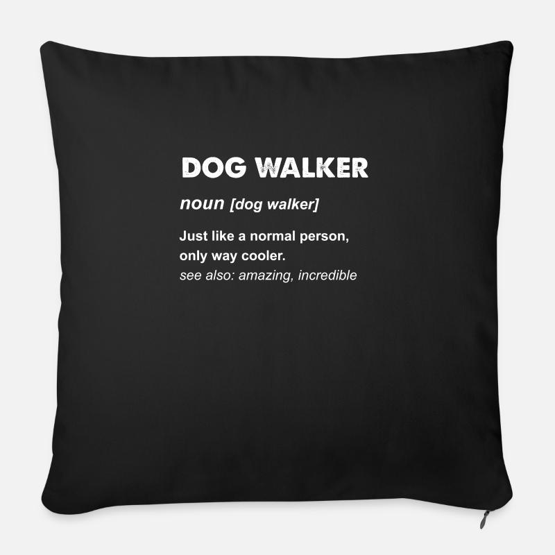 Dog Walker Geschenkdesign - Sofakissenbezug 45 x 45 cm - Schwarz