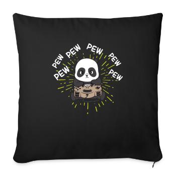 Conception de Panda de jeu | Gaming Panda design - Housse de coussin décorative 45 x 45 cm - noir - Devant
