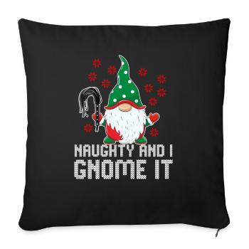 Pull de Noël laid drôle - Housse de coussin décorative 45 x 45 cm - noir - Devant