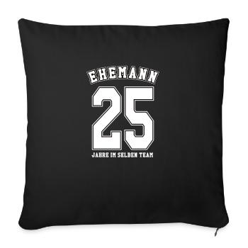 Geschenkideen Silberhochzeit - Sofakissenbezug 45 x 45 cm - Schwarz - Vorne