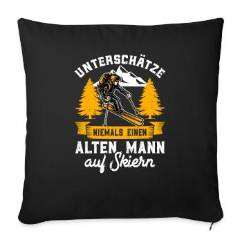 Skiurlaub - Sofakissenbezug 45 x 45 cm - Schwarz - Vorne