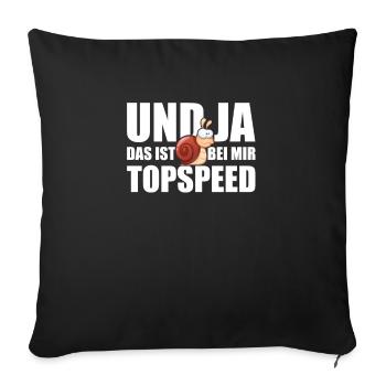 Marathon Racing Snail Jogging Jogger - Sofa pillowcase 17,3'' x 17,3'' (45 x 45 cm) - black - Front