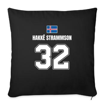 Fußball Island Sauf Trikot Hakke Strammson 32 - Sofakissenbezug 45 x 45 cm - Schwarz - Vorne