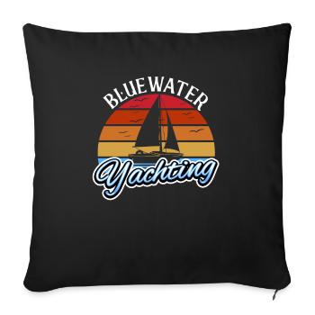 Bluewater Yachting Captain, Sailor Skipper Sailor - Sofa pillowcase 17,3'' x 17,3'' (45 x 45 cm) - black - Front