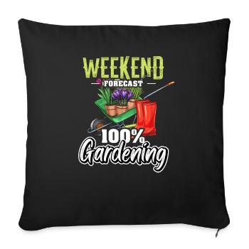 Hobby Gardener Paysagiste Jardinier Dicton - Housse de coussin décorative 45 x 45 cm - noir - Devant