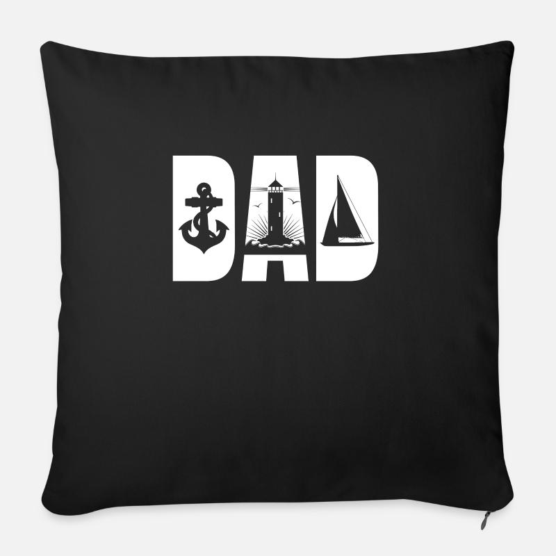 Segel Papa Dad Segelschiff Boot - Sofakissenbezug 45 x 45 cm - Schwarz