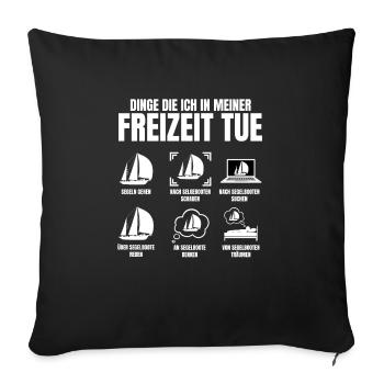 Segler Segelschiff Segelboot - Sofakissenbezug 45 x 45 cm - Schwarz - Vorne