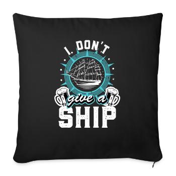 Segler Segelschiff Segelboot - Sofakissenbezug 45 x 45 cm - Schwarz - Vorne