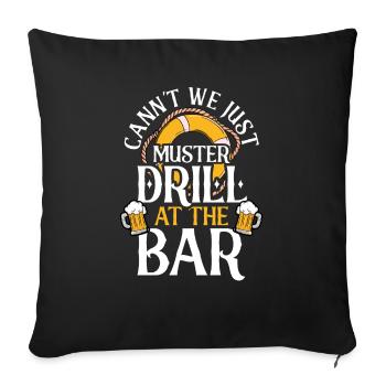 Croisière Croisière Vacances Buveur de bière - Housse de coussin décorative 45 x 45 cm - noir - Devant