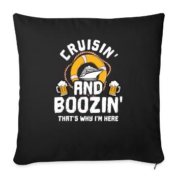 Croisière Croisière Vacances Boisson - Housse de coussin décorative 45 x 45 cm - noir - Devant