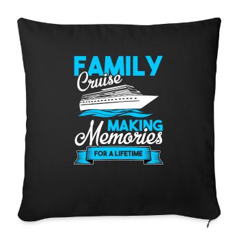 Cruise Cruise Holiday Family Cruise - Sofa pillowcase 17,3'' x 17,3'' (45 x 45 cm) - black - Front
