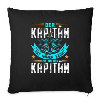 Segler Segelschiff Segelboot - Sofakissenbezug 45 x 45 cm - Schwarz - Vorne