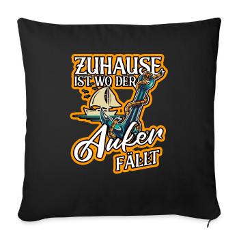 Segler Segelschiff Segelboot - Sofakissenbezug 45 x 45 cm - Schwarz - Vorne