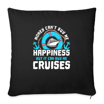 Cruise Holidays - Sofa pillowcase 17,3'' x 17,3'' (45 x 45 cm) - black - Front