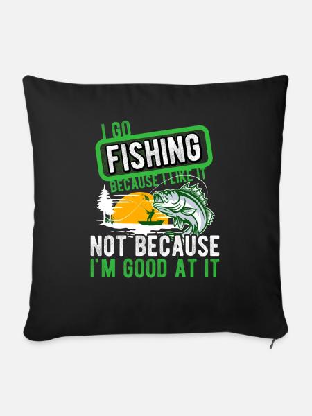 Angler Hobbyangler Fischer - Sofakissenbezug 45 x 45 cm - Schwarz