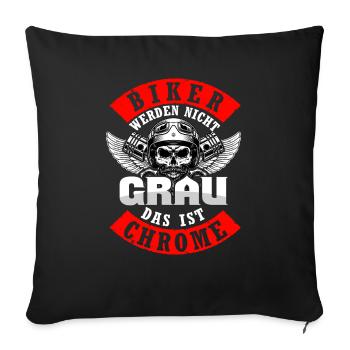 Motorcycle Motorcyclist Grandpa Grandfather - Sofa pillowcase 17,3'' x 17,3'' (45 x 45 cm) - black - Front