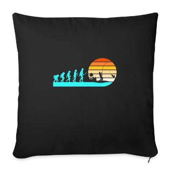 Evolution Angler Fishing - Sofa pillowcase 17,3'' x 17,3'' (45 x 45 cm) - black - Front