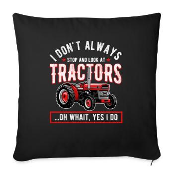 Agriculteur de tracteurs - Housse de coussin décorative 45 x 45 cm - noir - Devant