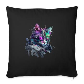 Moderne Katze - Sofakissenbezug 45 x 45 cm - Schwarz - Vorne