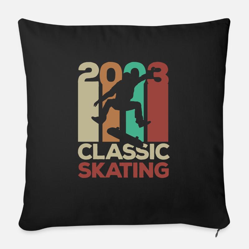 2003 Classic Vintage Skateboarder 20. Geburtstag - Sofakissenbezug 45 x 45 cm - Schwarz