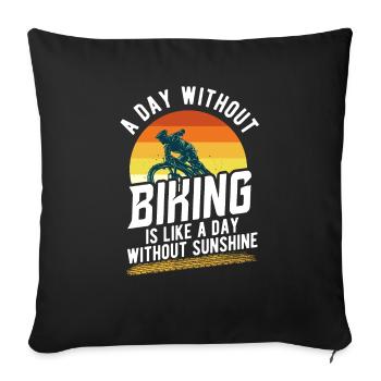 Fahrrad Radfahrer Radfahrer Mountainbiker Spruch - Sofakissenbezug 45 x 45 cm - Schwarz - Vorne