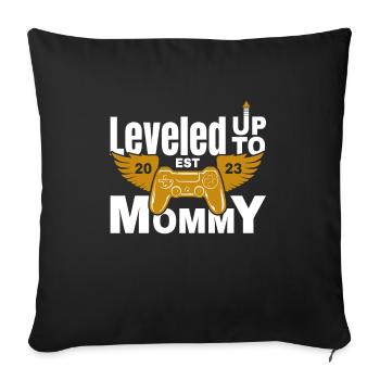 Nivelé jusqu’à Mère Mama 2023 - Housse de coussin décorative 45 x 45 cm - noir - Devant