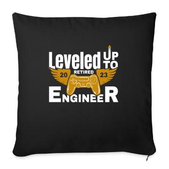 Retirement Retired Engineer Retirement 2023 - Sofa pillowcase 17,3'' x 17,3'' (45 x 45 cm) - black - Front