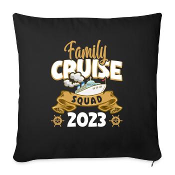 Kreuzfahrt Kreuzfahrtreisende Familie - Sofakissenbezug 45 x 45 cm - Schwarz - Vorne